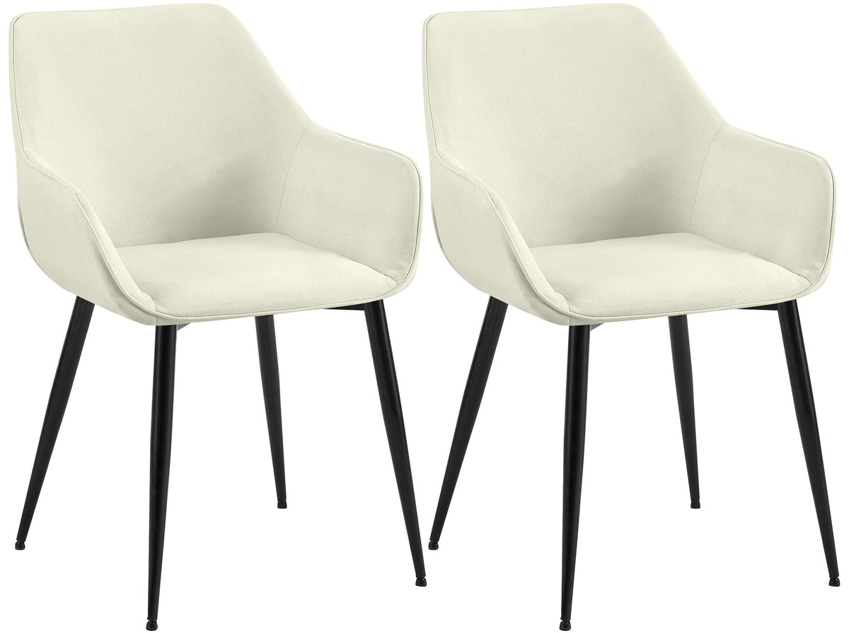 2er Set Esszimmerstuhl Vessa Stoff - creme