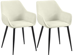 2er Set Esszimmerstuhl Vessa Stoff - creme