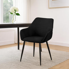 2er Set Esszimmerstuhl Vessa Stoff - schwarz