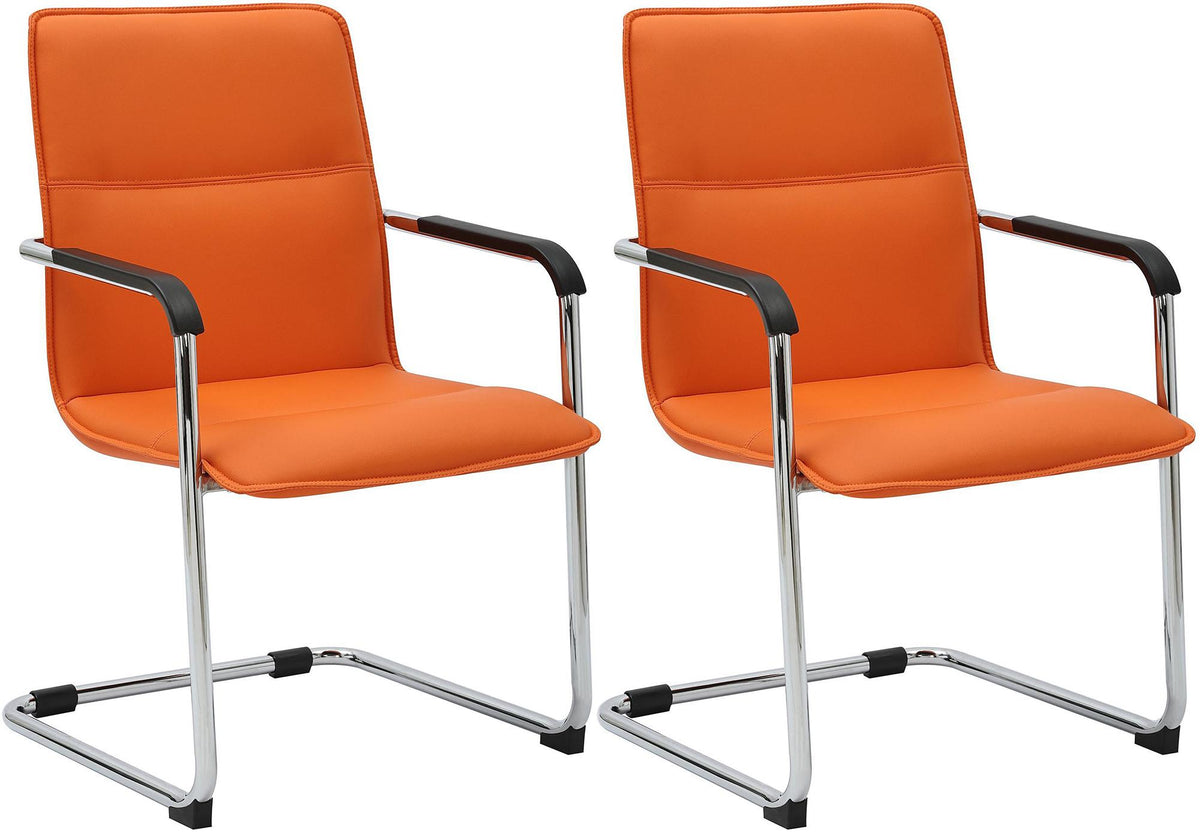 2er Set Besucherstuhl Seattle - orange