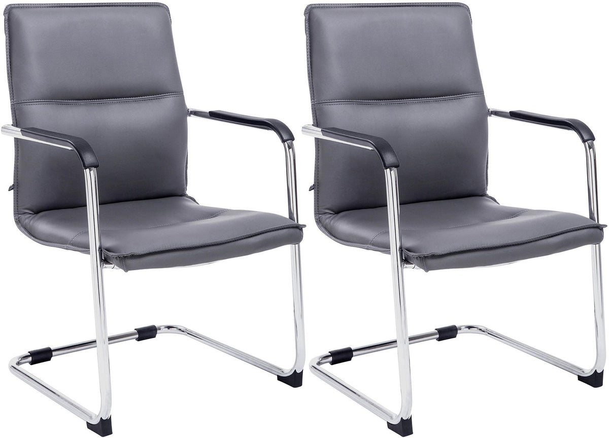 2er Set Besucherstuhl Seattle - grau