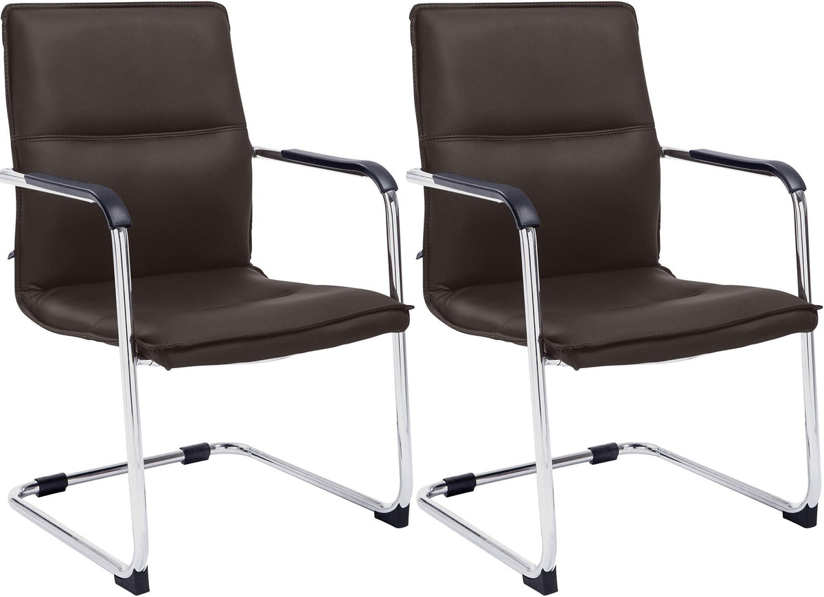 2er Set Besucherstuhl Seattle - braun
