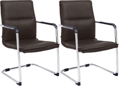 2er Set Besucherstuhl Seattle - braun