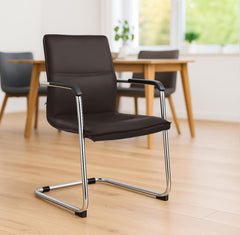 2er Set Besucherstuhl Seattle - braun