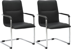 2er Set Besucherstuhl Seattle - schwarz