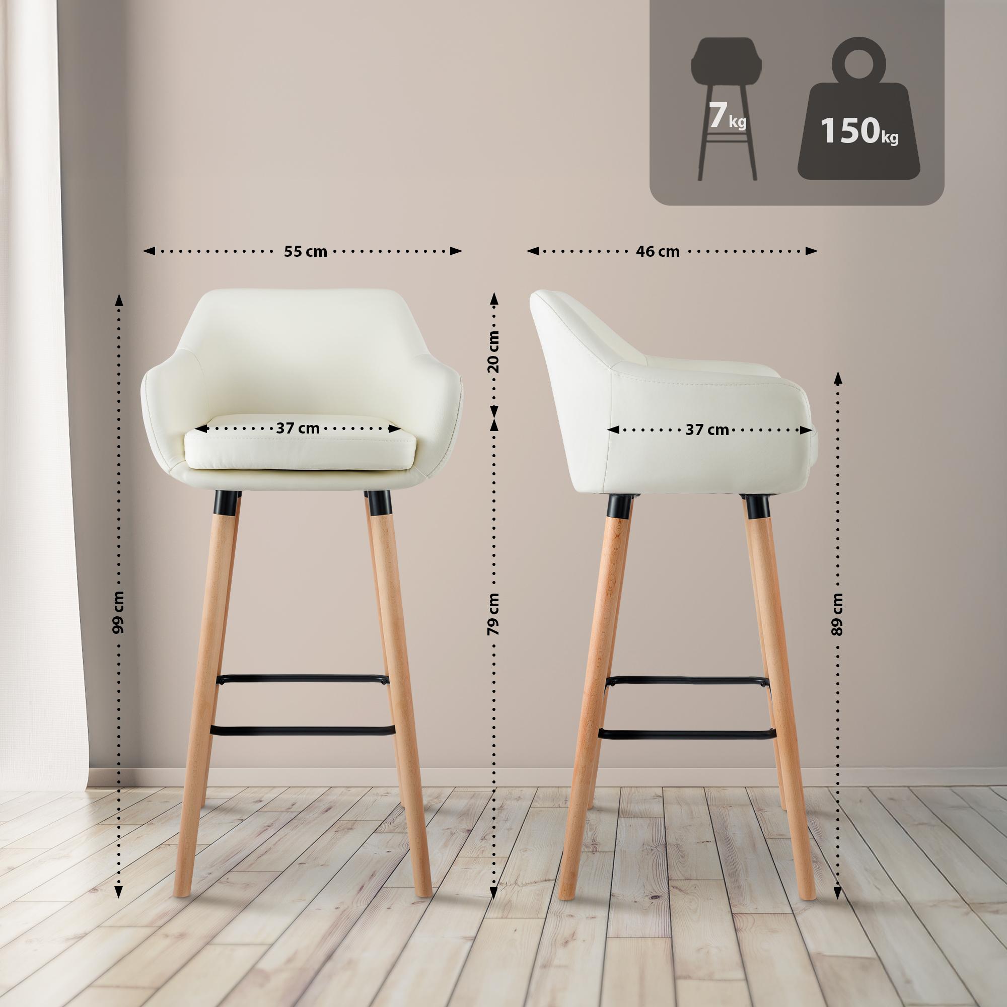 Barhocker Grant Kunstleder - creme - InfinityMarket