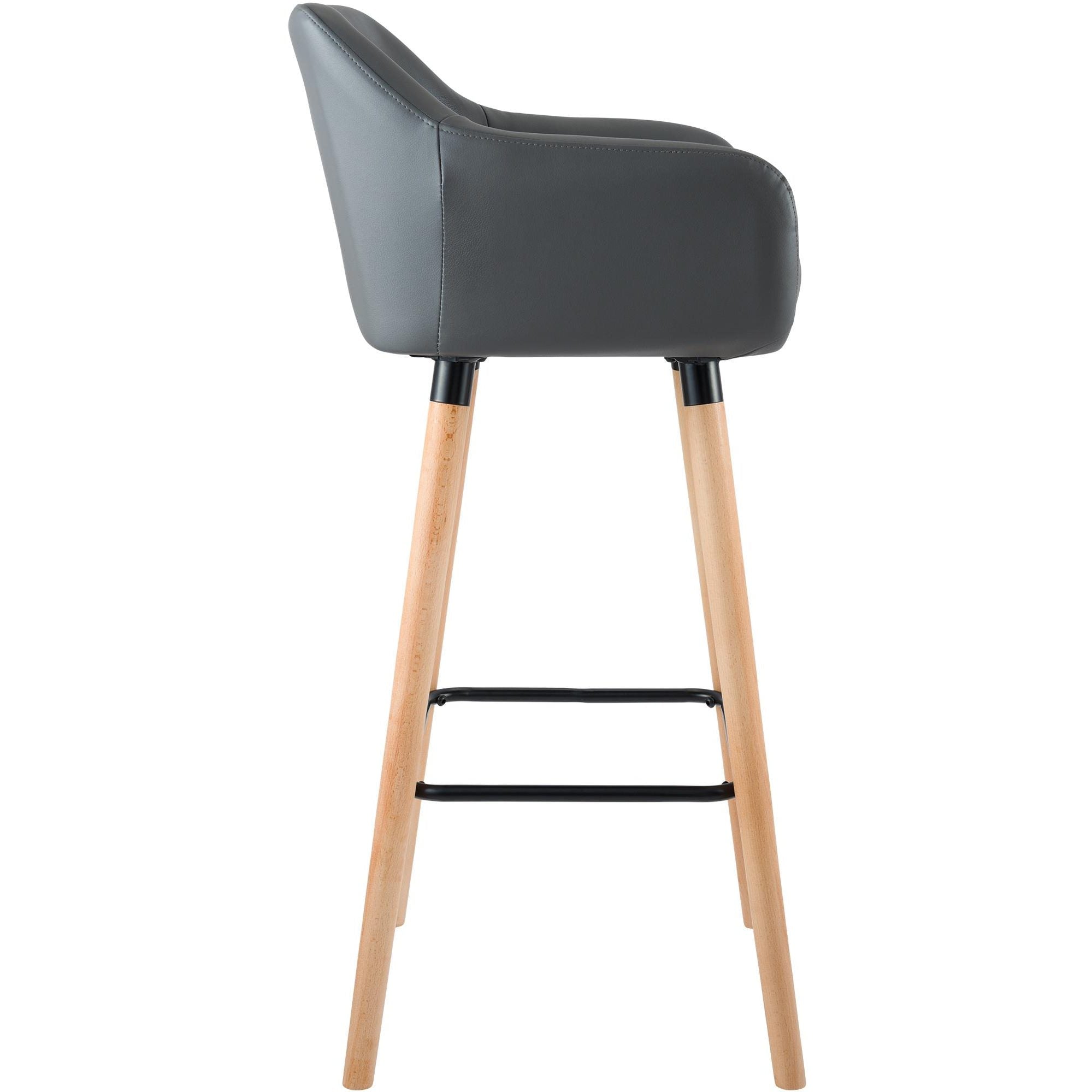 Barhocker Grant Kunstleder - grau - InfinityMarket