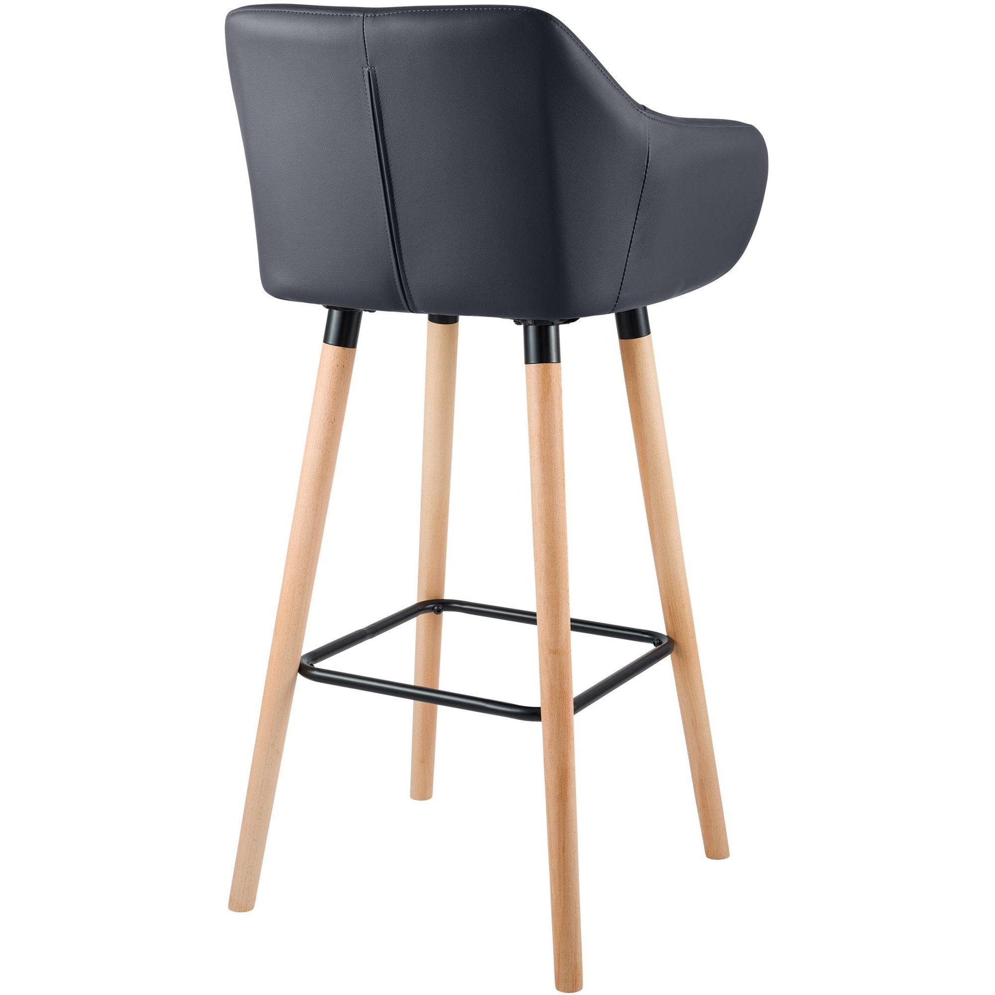 Barhocker Grant Kunstleder - schwarz - InfinityMarket