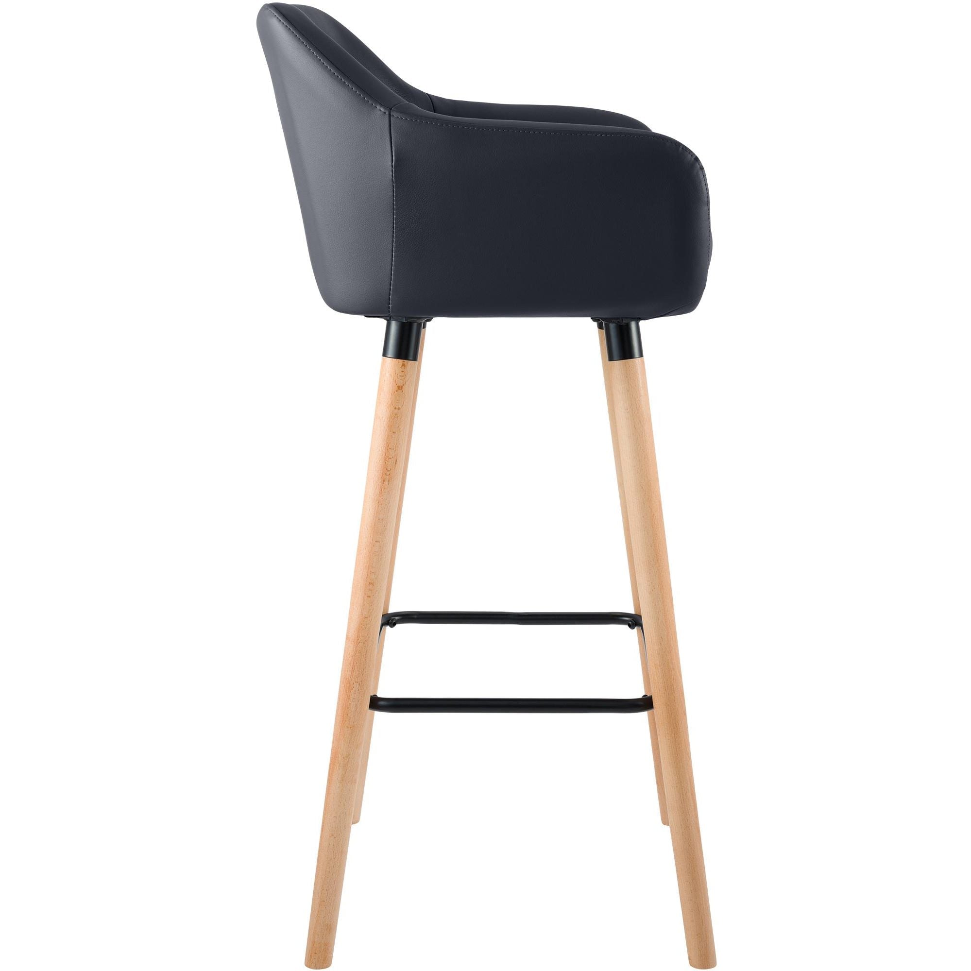 Barhocker Grant Kunstleder - schwarz - InfinityMarket