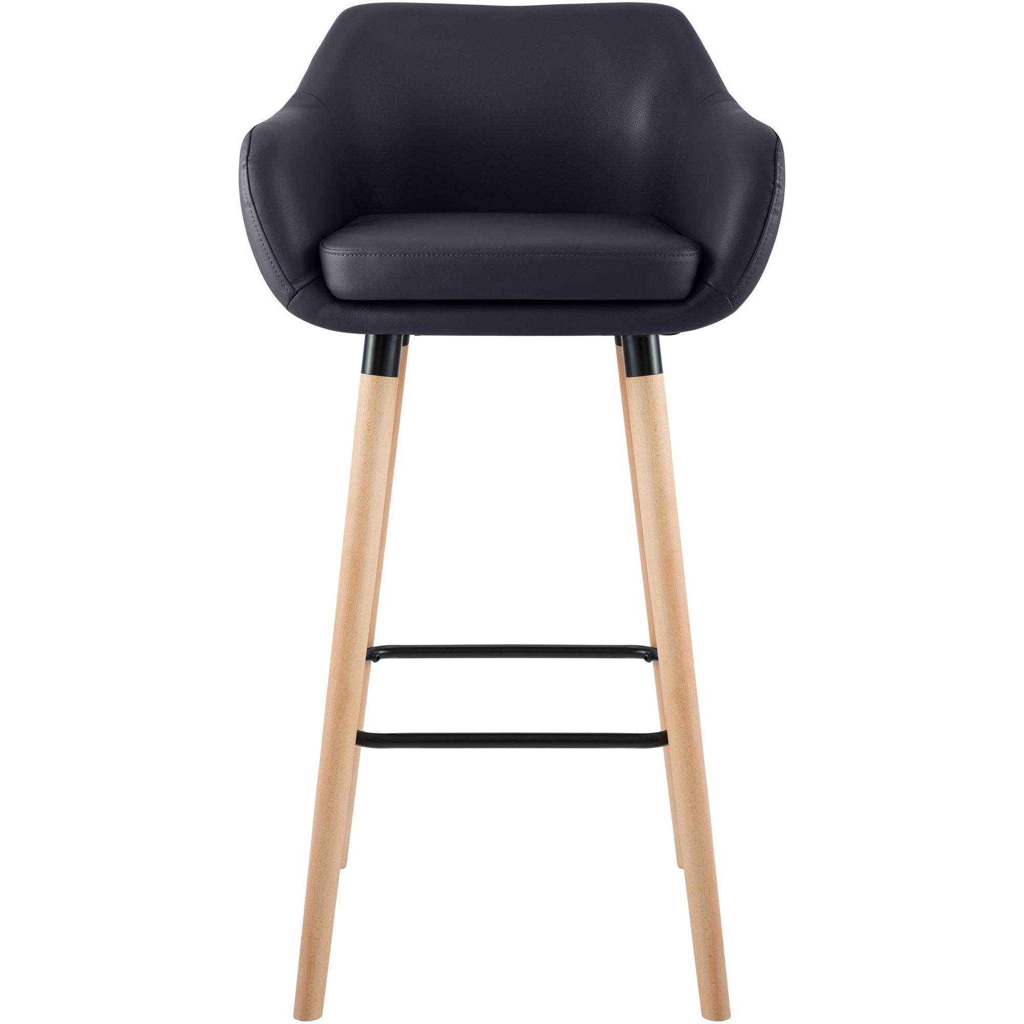 Barhocker Grant Kunstleder - schwarz - InfinityMarket