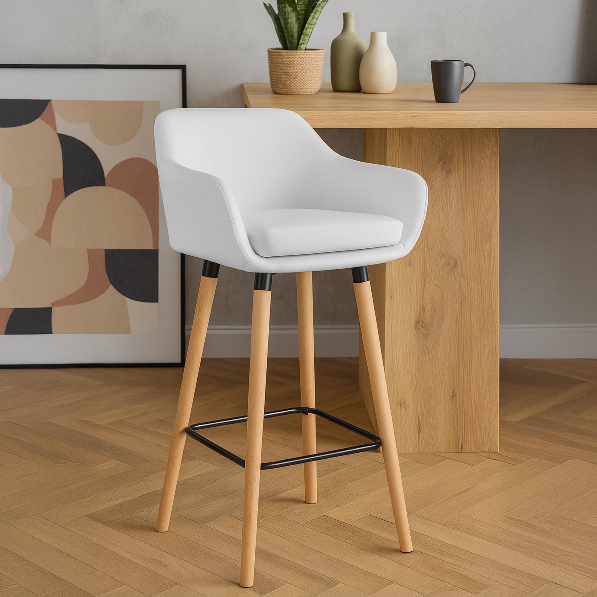 Barhocker Grant Kunstleder - weiß - InfinityMarket