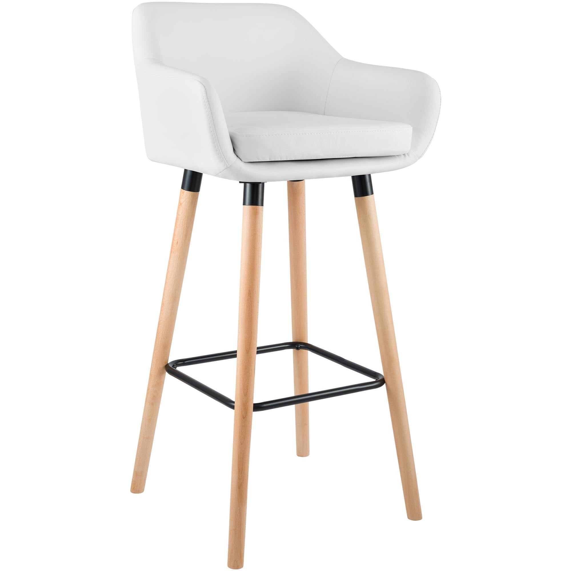 Barhocker Grant Kunstleder - weiß - InfinityMarket