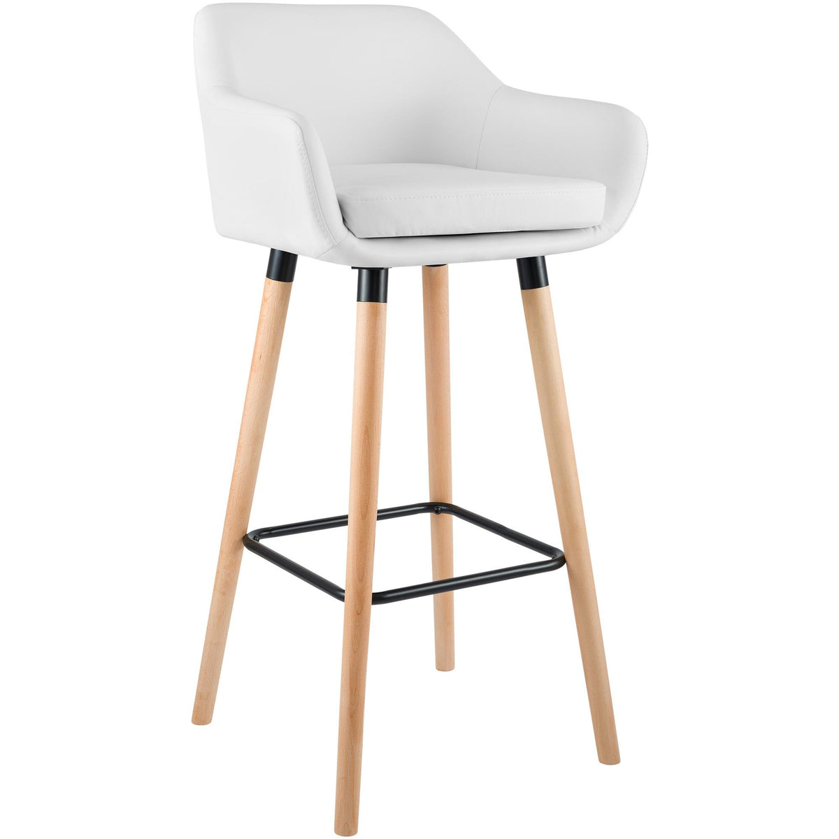 Barhocker Grant Kunstleder - weiß - InfinityMarket
