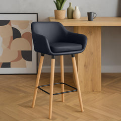 2er Set Barhocker Grant Kunstleder - schwarz