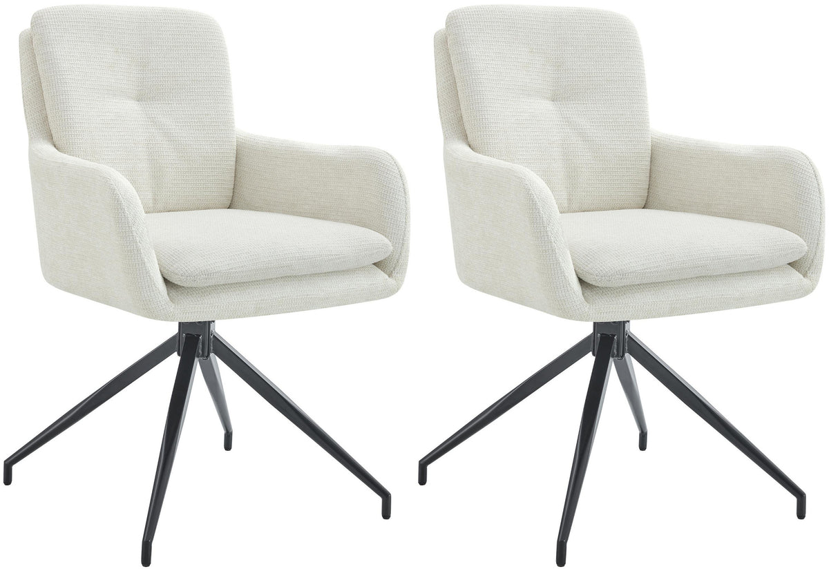 2er Set Esszimmerstuhl Pickett Stoff - creme by Dropshipping-Europe – Barhocker