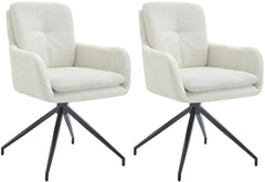 2er Set Esszimmerstuhl Pickett Stoff - creme by Dropshipping-Europe – Barhocker