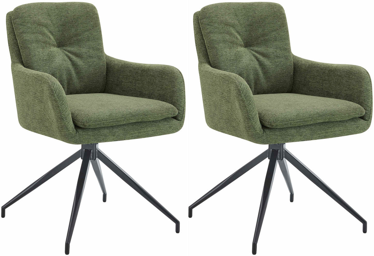 2er Set Esszimmerstuhl Pickett Stoff - gr�n by Dropshipping-Europe – Barhocker