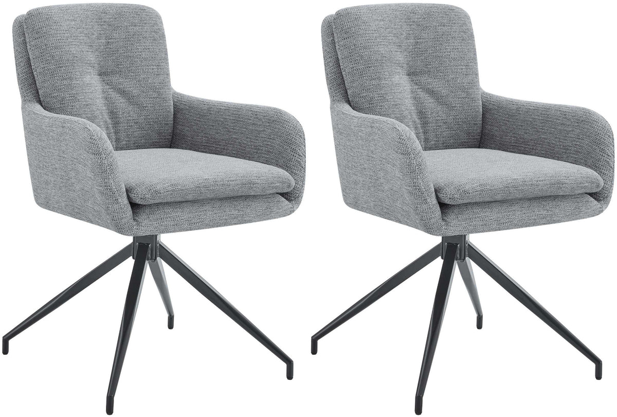 2er Set Esszimmerstuhl Pickett Stoff - grau by Dropshipping-Europe – Barhocker