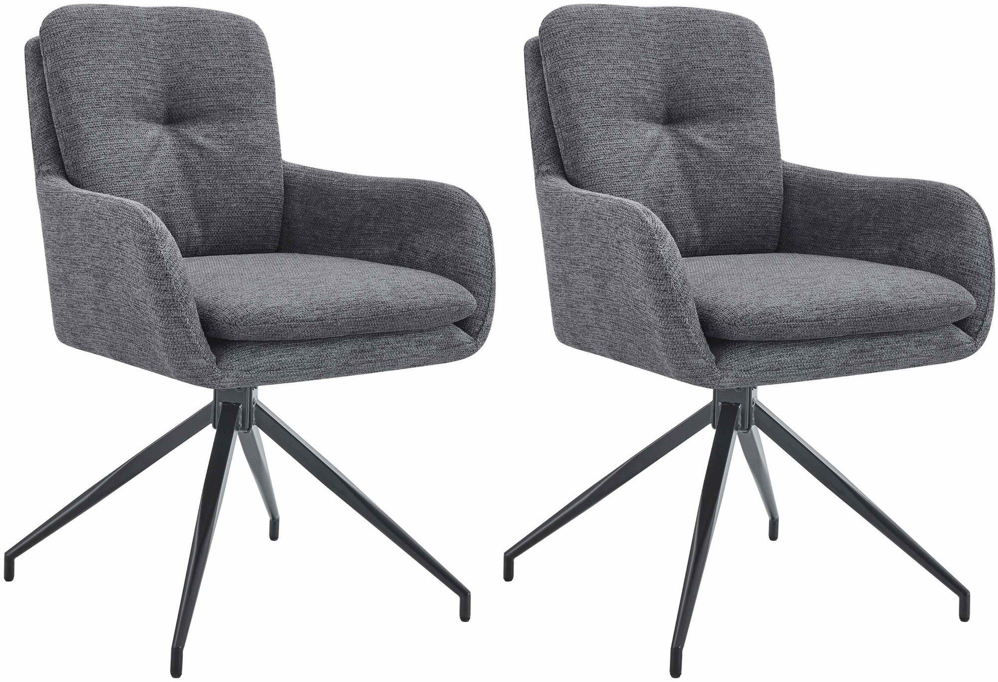 2er Set Esszimmerstuhl Pickett Stoff - dunkelgrau by Dropshipping-Europe – Barhocker