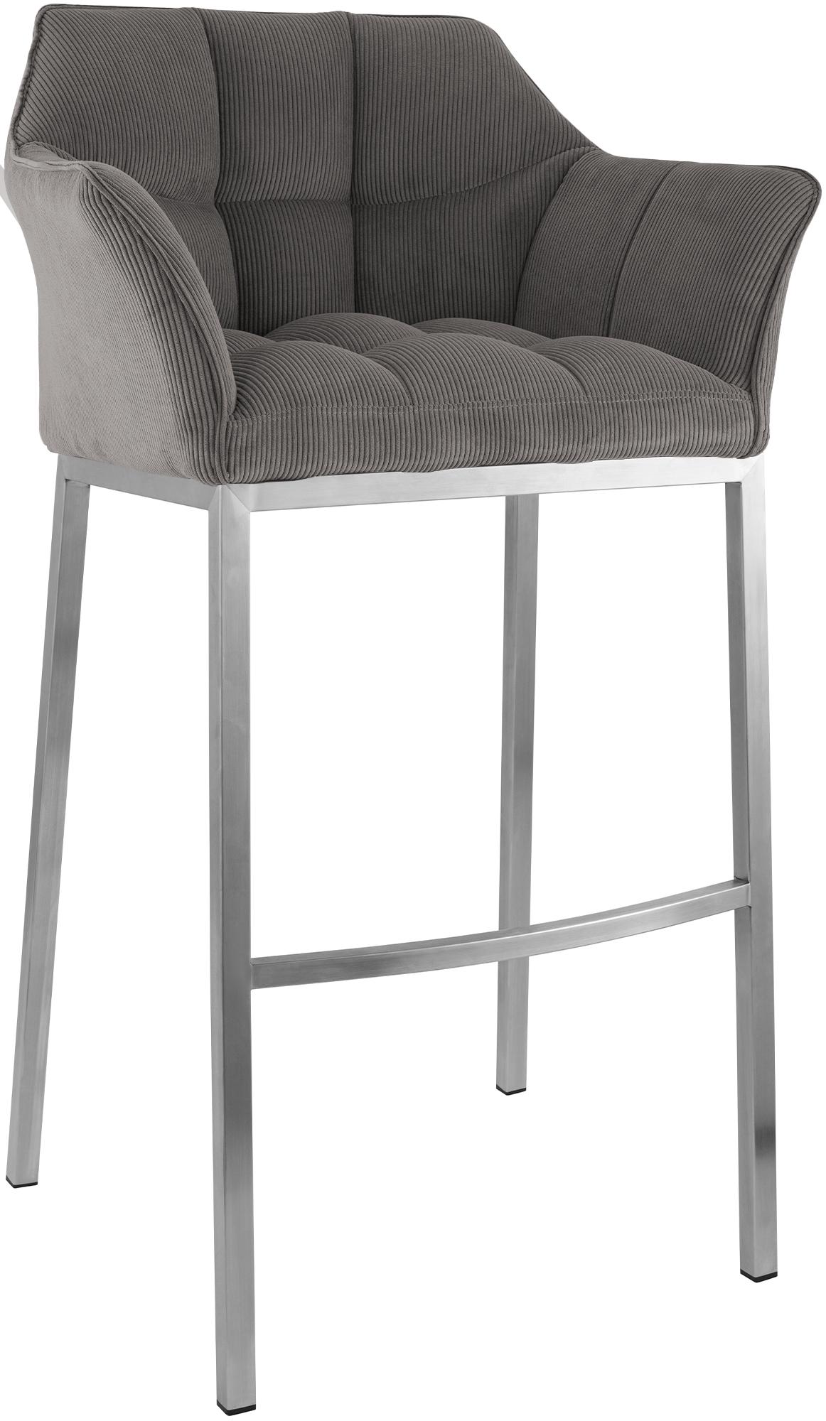 Barhocker Damaso E Cord mit 4-Fu� Gestell - taupe