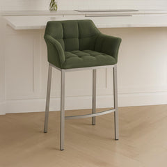 Barhocker Damaso E Cord mit 4-Fu� Gestell - gr�n