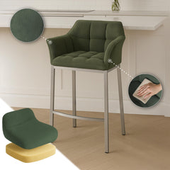 Barhocker Damaso E Cord mit 4-Fu� Gestell - gr�n
