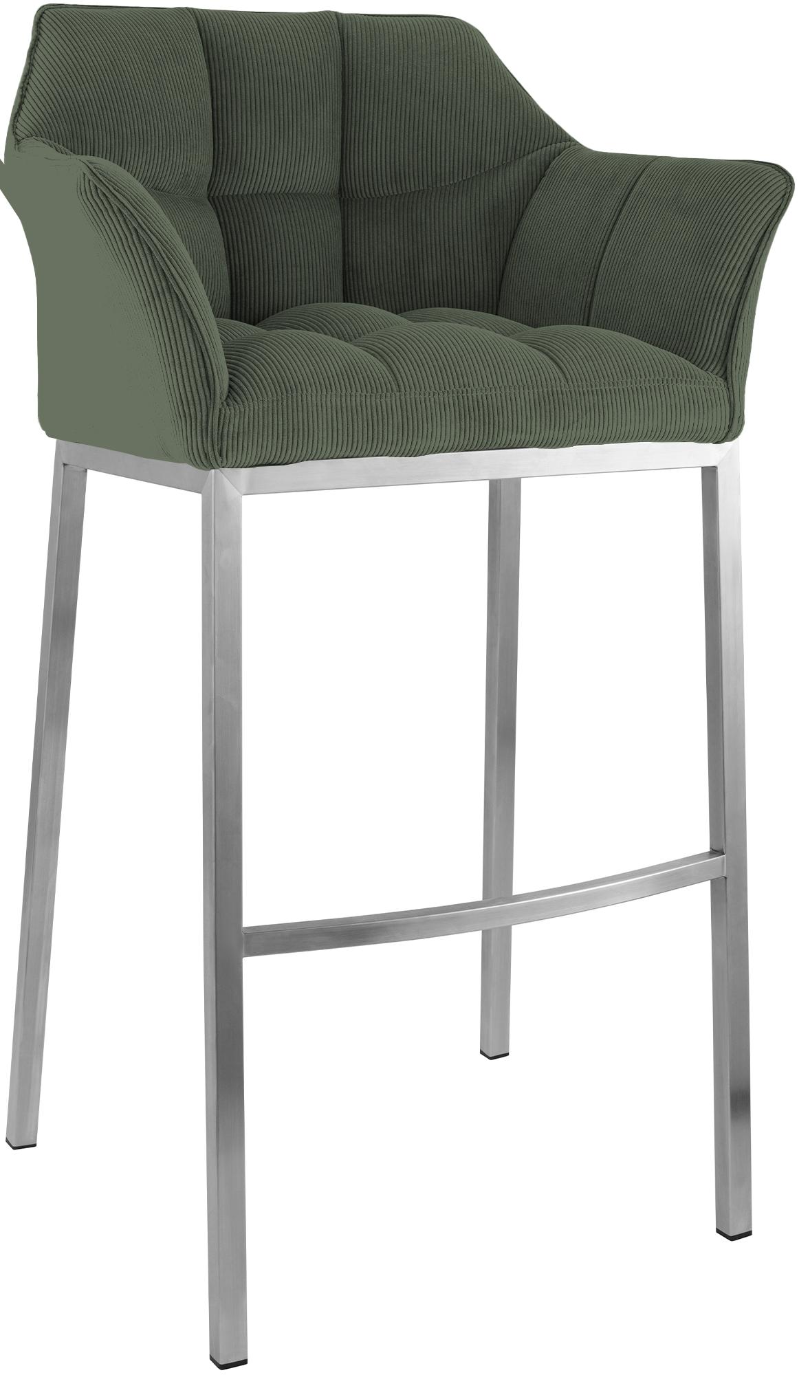 Barhocker Damaso E Cord mit 4-Fu� Gestell - gr�n