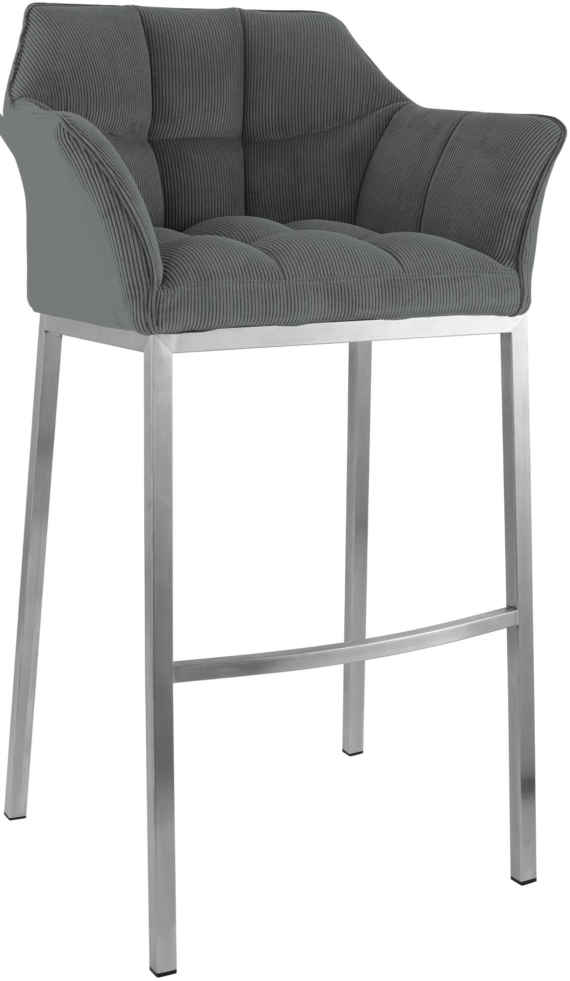 Barhocker Damaso E Cord mit 4-Fu� Gestell - grau