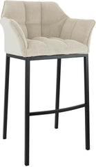 Barhocker Damaso B Cord mit 4-Fu� Gestell - creme