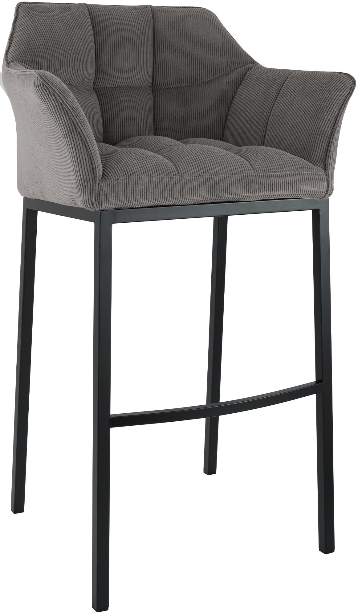 Barhocker Damaso B Cord mit 4-Fu� Gestell - taupe
