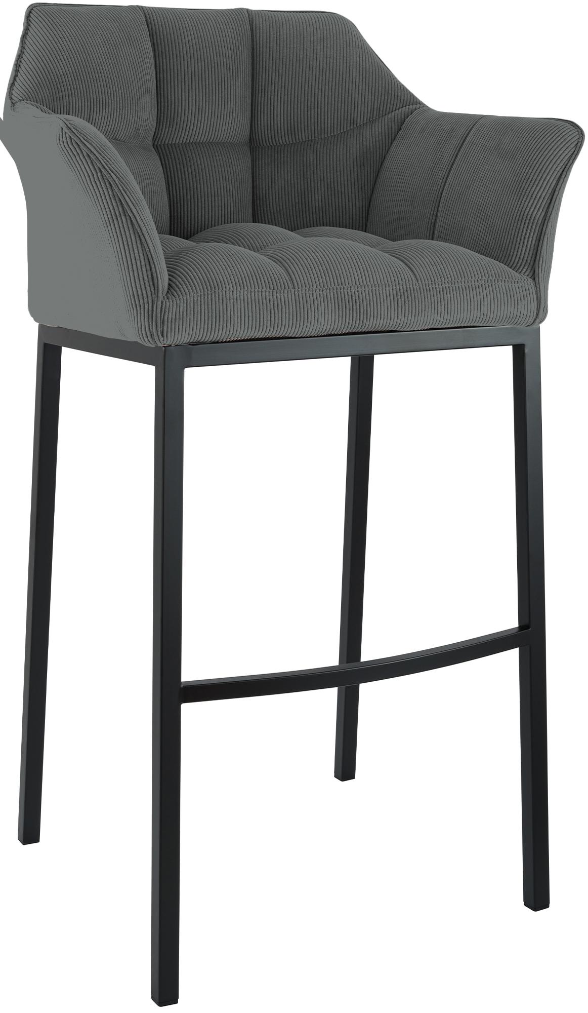 Barhocker Damaso B Cord mit 4-Fu� Gestell - grau