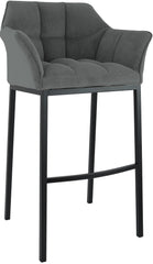 Barhocker Damaso B Cord mit 4-Fu� Gestell - grau