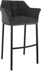 Barhocker Damaso B Cord mit 4-Fu� Gestell - dunkelgrau