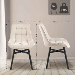Stuhl Colby Stoff - creme