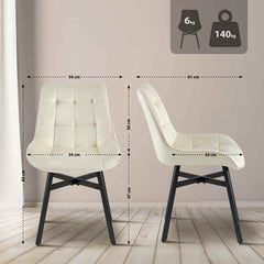 Stuhl Colby Samt - creme