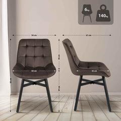 Stuhl Colby Samt - braun