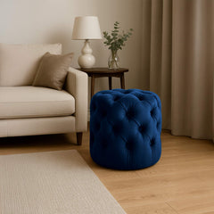 Sitzhocker Drancy Samt M - blau