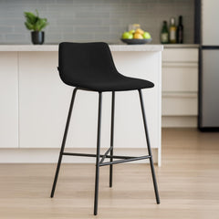 Barhocker Altona Stoff - schwarz