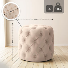 Sitzhocker Drancy Samt M - creme