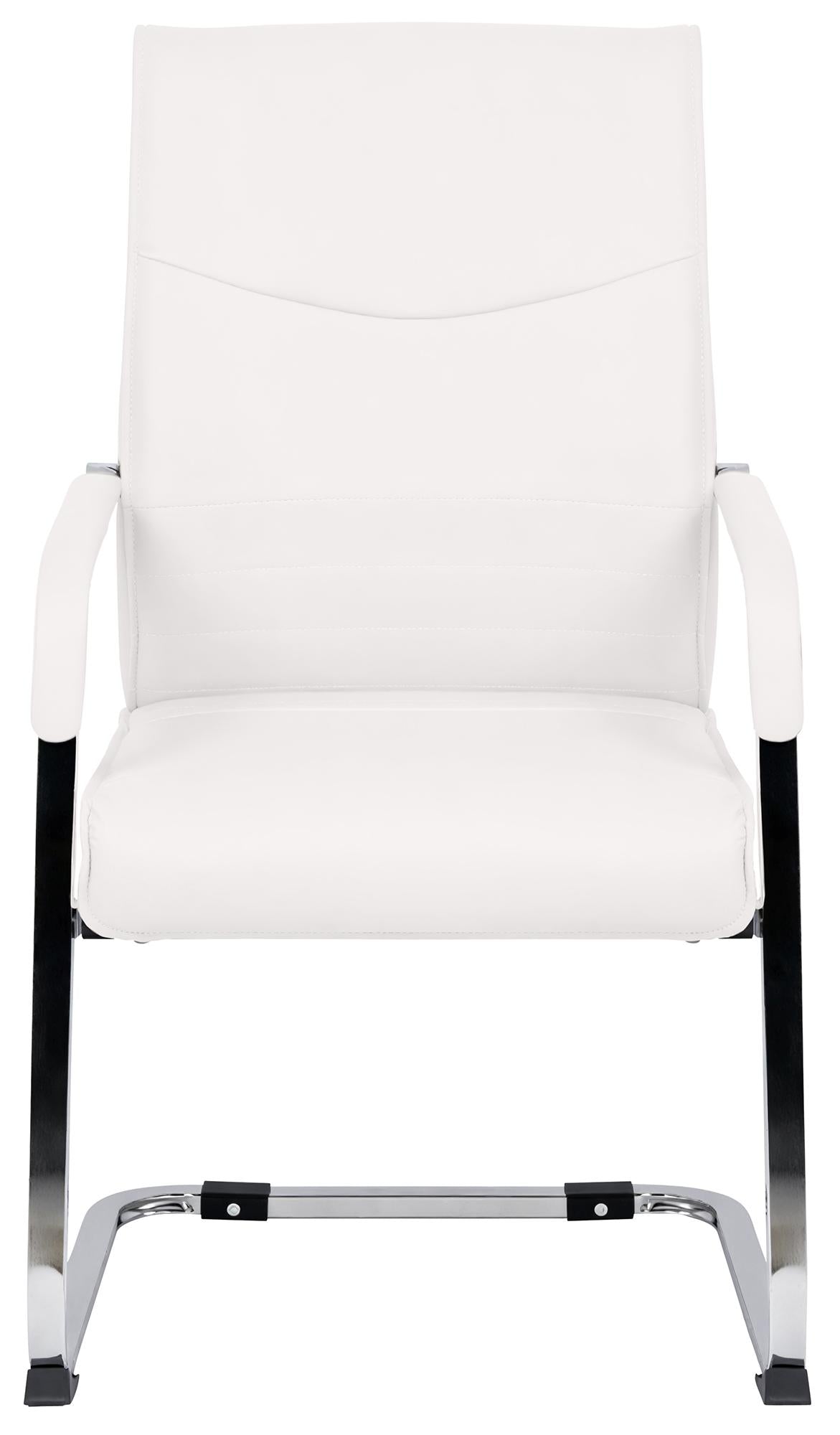 Set di 2 sedie visitatore Hobart bianche, design moderno per uffici e sale conferenze, comfort e stile uniti.