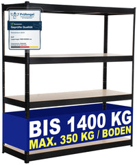 Lagerregal 160x60x180 cm - schwarz