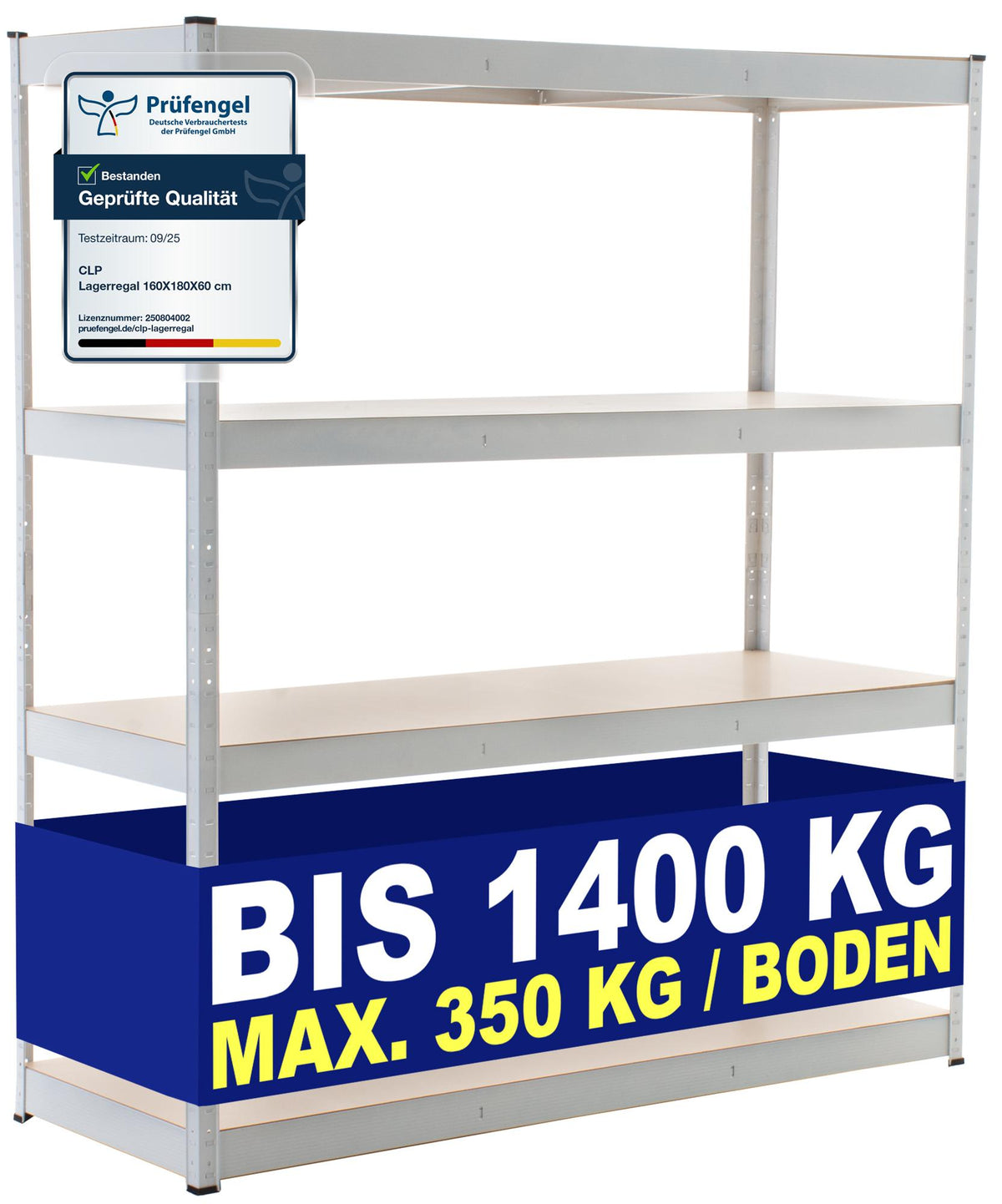 Lagerregal 160x60x180 cm - weiß