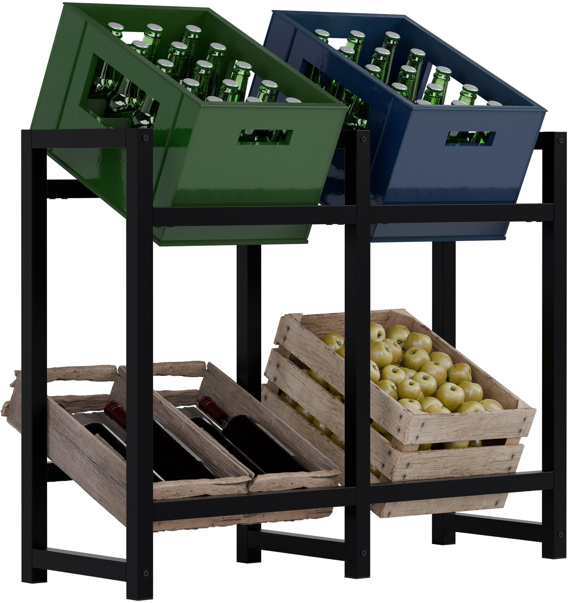 4er Getränkekistenständer Stack - schwarz by Dropshipping-Europe – Möbel