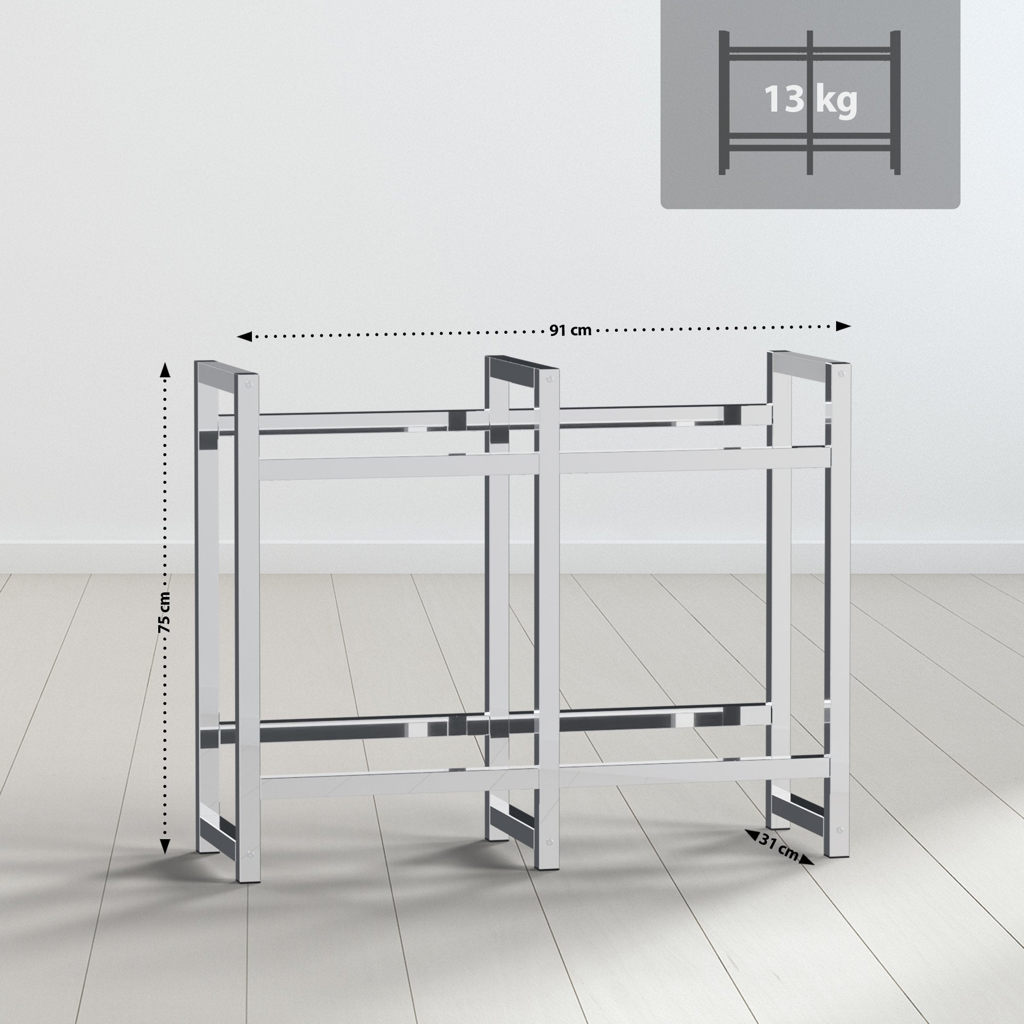 4er Getränkekistenständer Stack - chrom by Dropshipping-Europe – Möbel