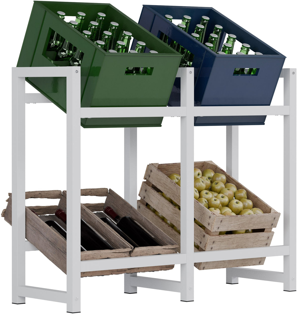4er Getr�nkekistenst�nder Stack - wei� by Dropshipping-Europe – M�bel
