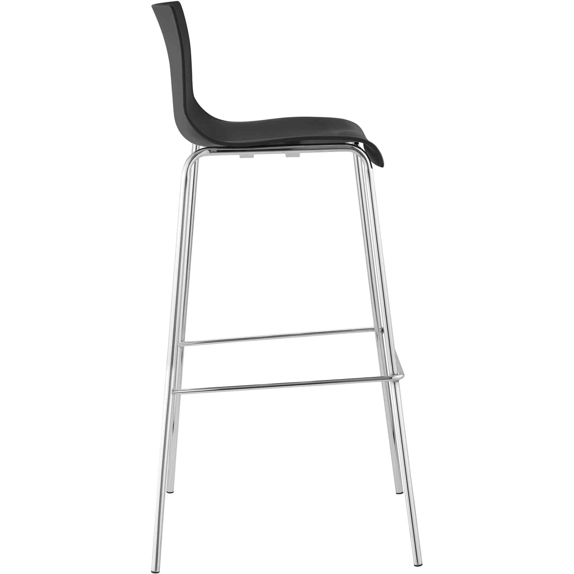Barhocker Hoover Chrom 4-Fuß Gestell - schwarz - InfinityMarket