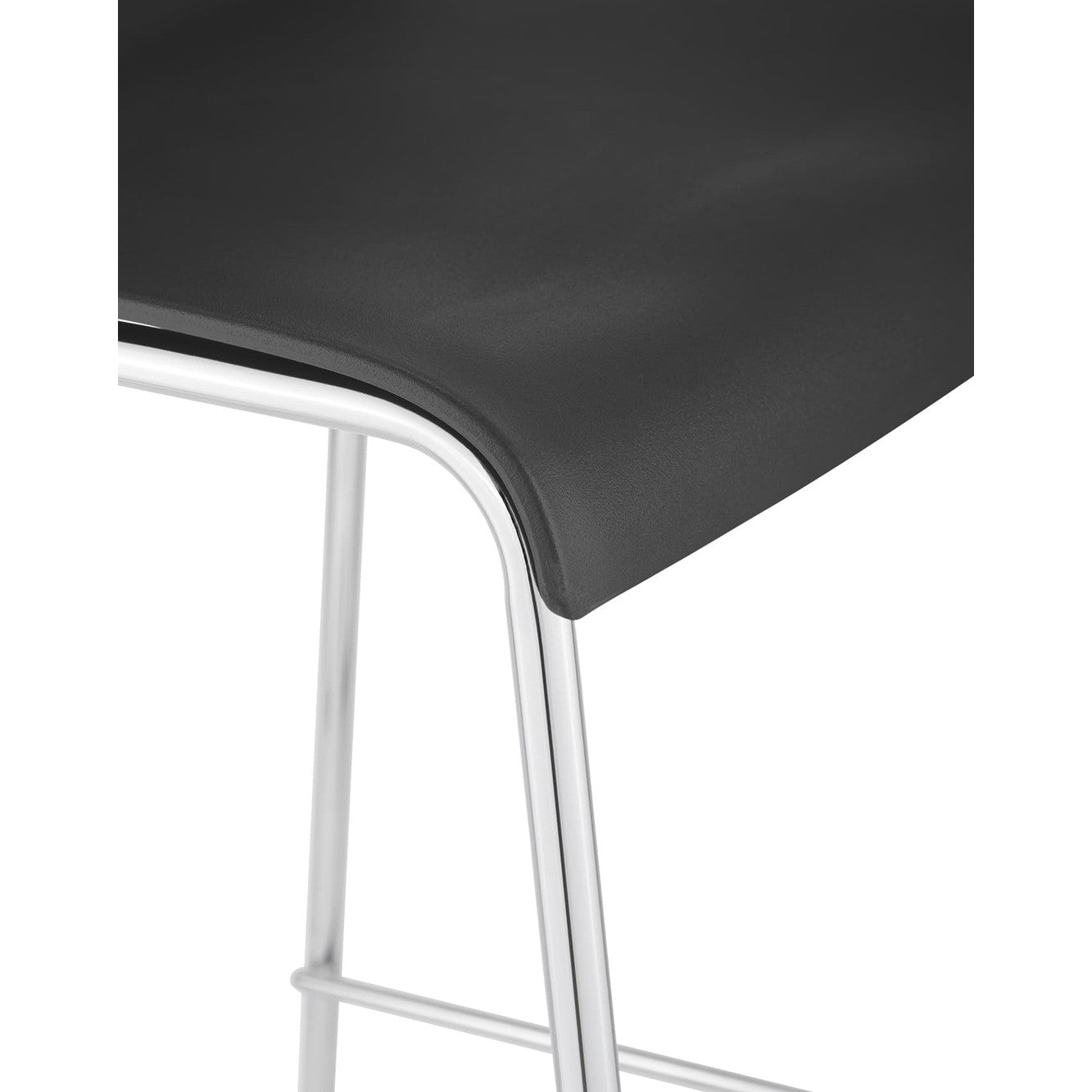 Barhocker Hoover Chrom 4-Fuß Gestell - schwarz - InfinityMarket