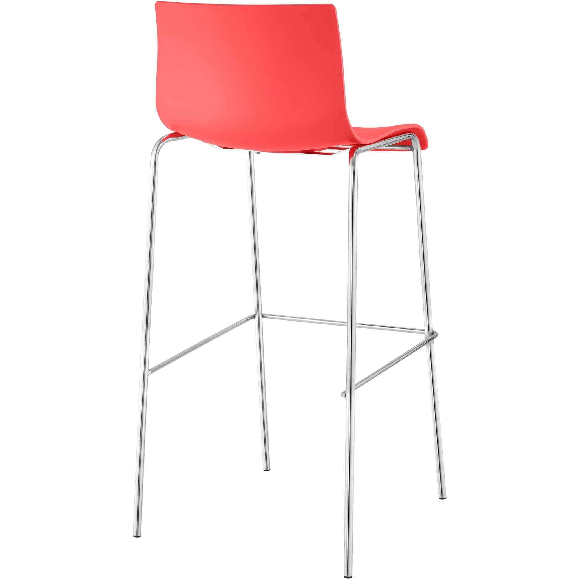 Barhocker Hoover Chrom 4-Fuß Gestell - rot - InfinityMarket