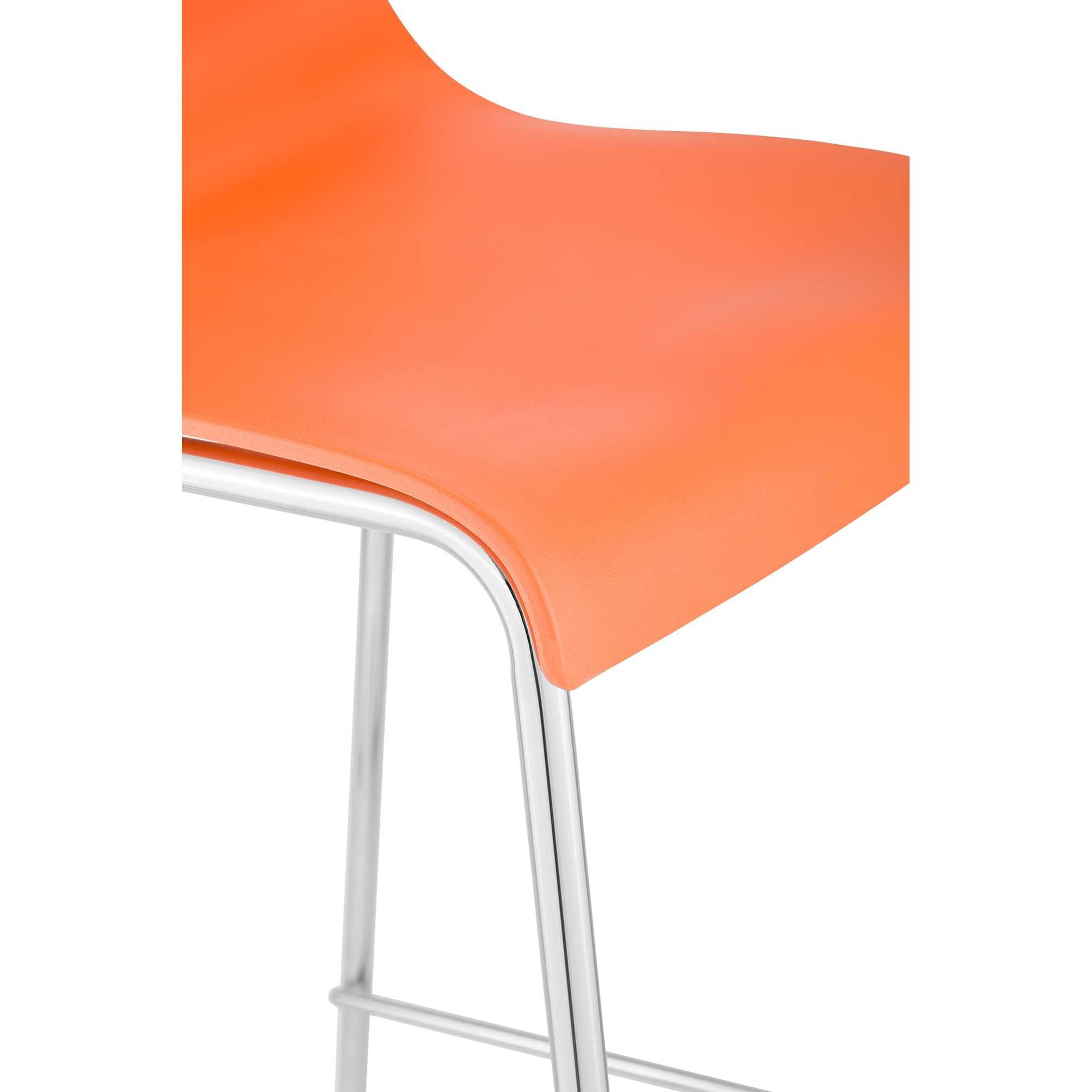 Barhocker Hoover Chrom 4-Fuß Gestell - orange - InfinityMarket
