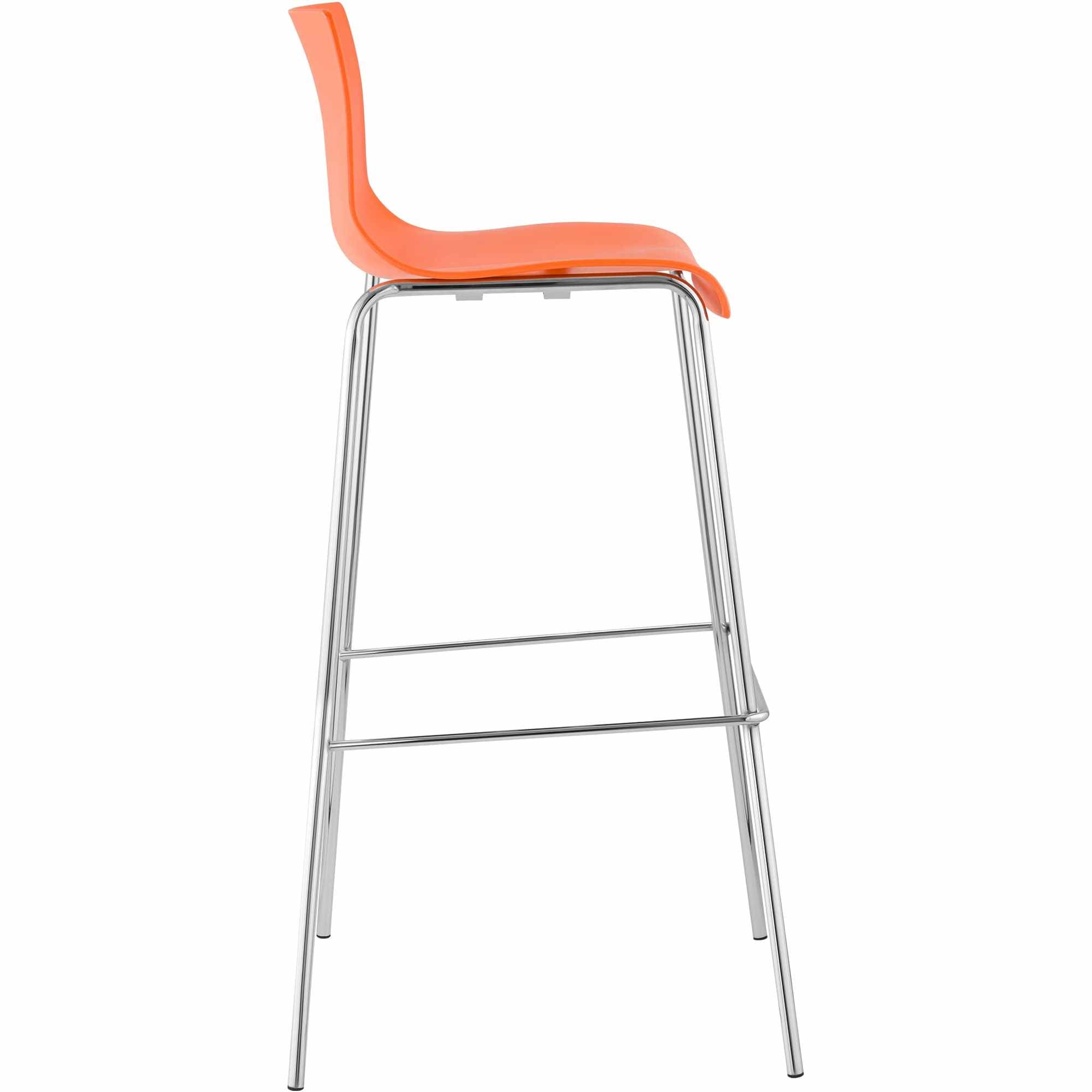 Barhocker Hoover Chrom 4-Fuß Gestell - orange - InfinityMarket